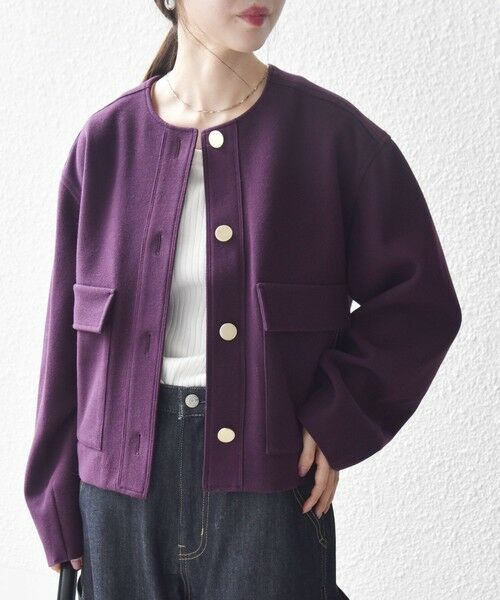 SHIPS / シップス ノーカラージャケット | SHIPS any: エア ニードル ポケット コンパクト ノーカラー ジャケット | 詳細15