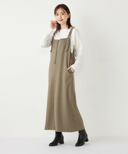 SHIPS for women / シップスウィメン ロング・マキシ丈ワンピース | SHIPS Colors: 〈洗濯機可能〉ハンドトゥース ジップ ジャンパースカート | 詳細17