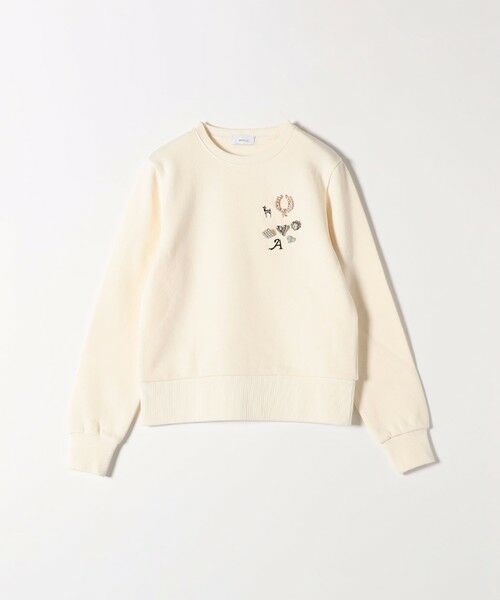 SHIPS / シップス スウェット | 《追加予約》SHIPS any:〈手洗い可能〉裏起毛 ビジュー クルーネック コンパクト プルオーバー | 詳細8