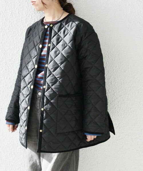 SHIPS for women / シップスウィメン ノーカラージャケット | Traditional Weatherwear: ARKLEY キルティング ミドル ノーカラー コート | 詳細2