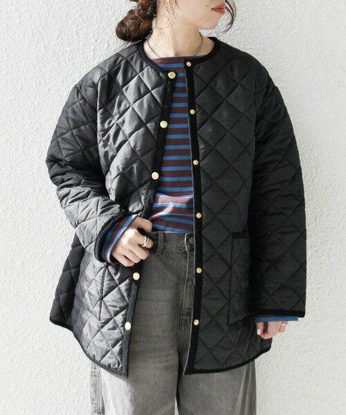 SHIPS for women / シップスウィメン ノーカラージャケット | Traditional Weatherwear: ARKLEY キルティング ミドル ノーカラー コート | 詳細5