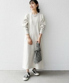 SHIPS / シップス ロング・マキシ丈ワンピース | 【WEB限定】SHIPS any: USAコットン 裏起毛 パフ スリーブ ワンピース 2