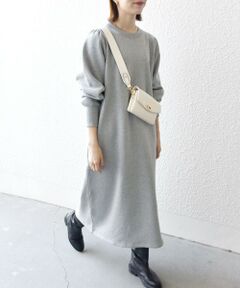 SHIPS / シップス ロング・マキシ丈ワンピース | 【WEB限定】SHIPS any: USAコットン 裏起毛 パフ スリーブ ワンピース 2