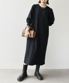 SHIPS / シップス ロング・マキシ丈ワンピース | 【WEB限定】SHIPS any: USAコットン 裏起毛 パフ スリーブ ワンピース 2