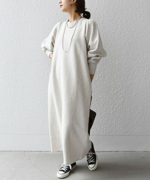 SHIPS / シップス ロング・マキシ丈ワンピース | 【WEB限定】SHIPS any: USAコットン 裏起毛 パフ スリーブ ワンピース 2 | 詳細2