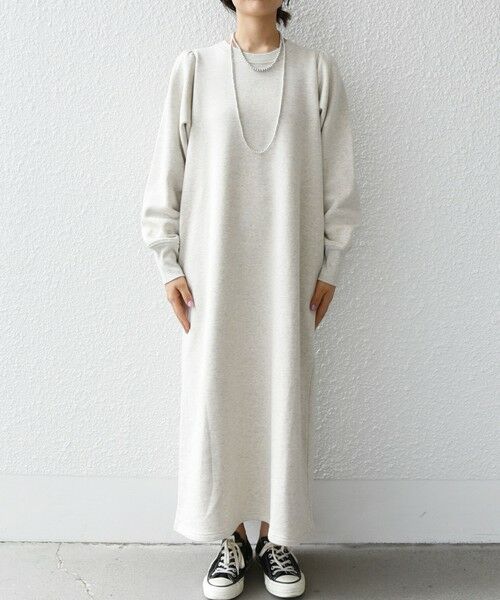 SHIPS / シップス ロング・マキシ丈ワンピース | 【WEB限定】SHIPS any: USAコットン 裏起毛 パフ スリーブ ワンピース 2 | 詳細17