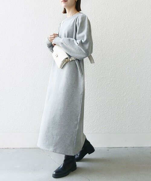 SHIPS / シップス ロング・マキシ丈ワンピース | 【WEB限定】SHIPS any: USAコットン 裏起毛 パフ スリーブ ワンピース 2 | 詳細24