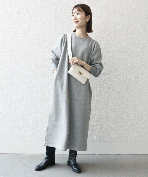 SHIPS / シップス ロング・マキシ丈ワンピース | 【WEB限定】SHIPS any: USAコットン 裏起毛 パフ スリーブ ワンピース 2 | 詳細20