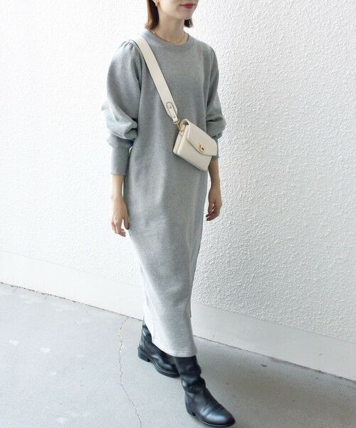 SHIPS / シップス ロング・マキシ丈ワンピース | 【WEB限定】SHIPS any: USAコットン 裏起毛 パフ スリーブ ワンピース 2 | 詳細21