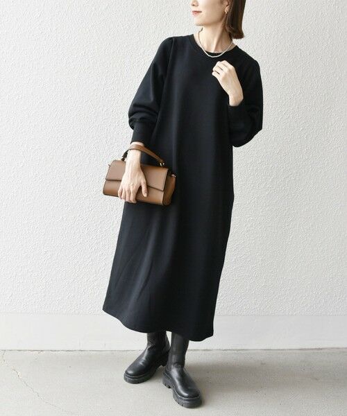 SHIPS / シップス ロング・マキシ丈ワンピース | 【WEB限定】SHIPS any: USAコットン 裏起毛 パフ スリーブ ワンピース 2 | 詳細28