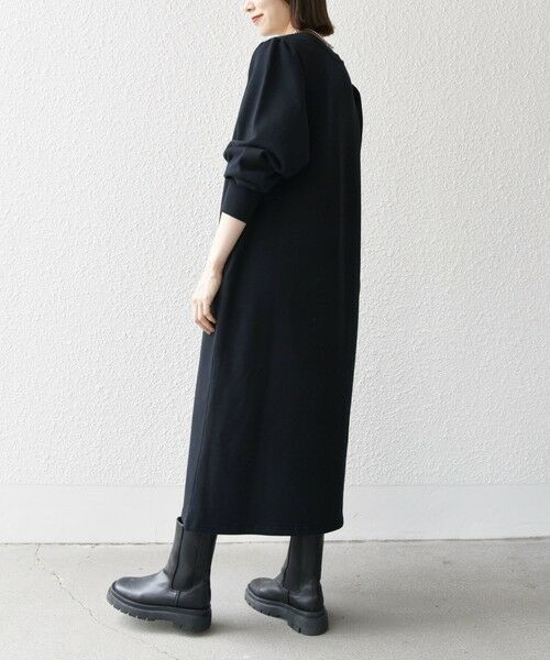 SHIPS / シップス ロング・マキシ丈ワンピース | 【WEB限定】SHIPS any: USAコットン 裏起毛 パフ スリーブ ワンピース 2 | 詳細30