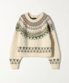 【SHIPS any別注】NEPAL HAND KNIT: 求心柄 ニット プルオーバー