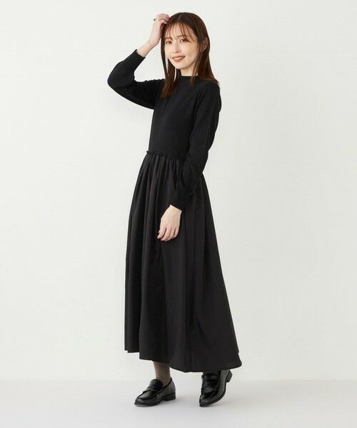 SHIPS for women / シップスウィメン ロング・マキシ丈ワンピース | 《予約》SHIPS Colors:〈手洗い可能〉異素材 ドッキング ワンピース◆ | 詳細10