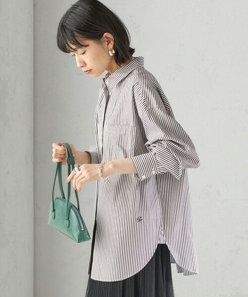 洗濯機可能〉ピン オックス 刺繍 シャツ （シャツ・ブラウス