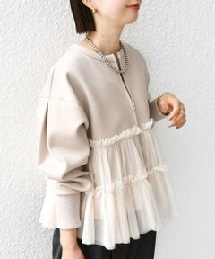 【WEB限定】 〈手洗い可能〉ダンボール × チュール ジップ 羽織