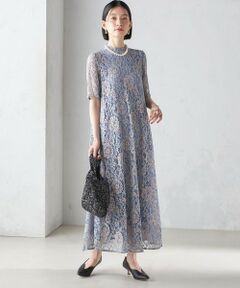 〈結婚式・パーティ〉kaene:パイピング レース Aライン ワンピース