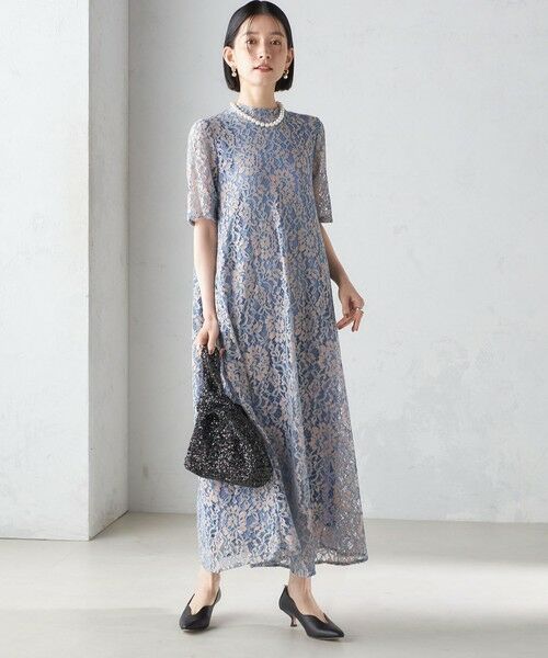 SHIPS for women / シップスウィメン ロング・マキシ丈ワンピース | 〈結婚式・パーティ〉kaene:パイピング レース Aライン ワンピース | 詳細1