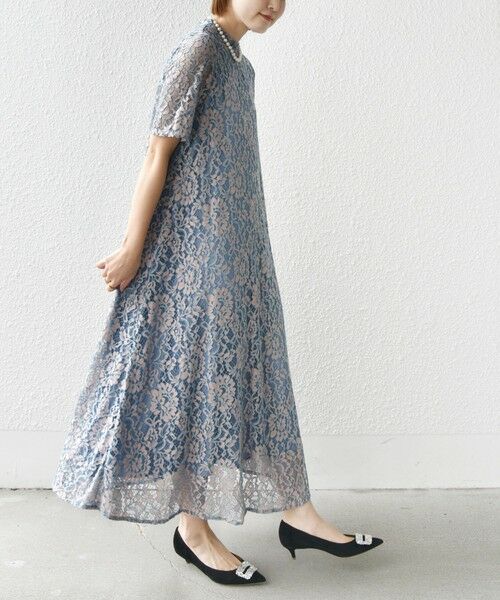 SHIPS for women / シップスウィメン ロング・マキシ丈ワンピース | 〈結婚式・パーティ〉kaene:パイピング レース Aライン ワンピース | 詳細15