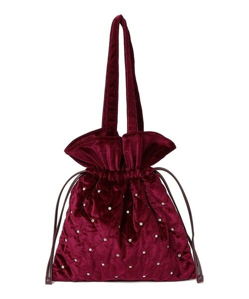 SHIPS / シップス トートバッグ | SHIPS any: ビジュー ポリエステル ベロア キルティング ドロスト トートバッグ | 詳細17