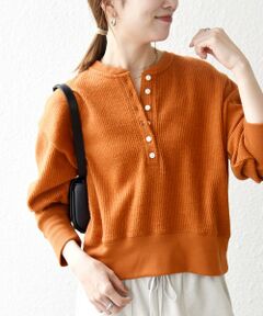 SHIPS / シップス カットソー | SHIPS any:〈手洗い可能〉起毛 ワッフル ヘンリーネック コンパクト プルオーバー