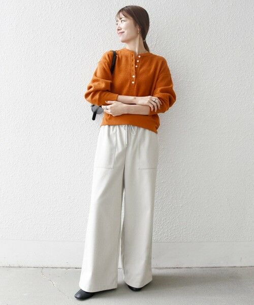 SHIPS / シップス カットソー | SHIPS any:〈手洗い可能〉起毛 ワッフル ヘンリーネック コンパクト プルオーバー | 詳細30