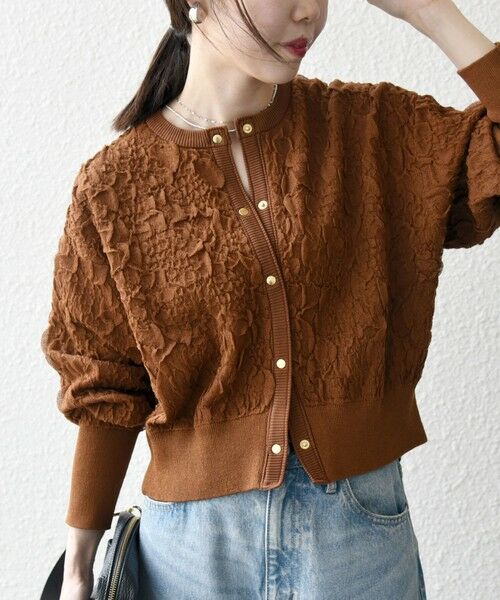 SHIPS / シップス カーディガン・ボレロ | 【WEB限定】SHIPS any:〈手洗い可能〉ジャカード バンピー コンパクト カーディガン | 詳細24