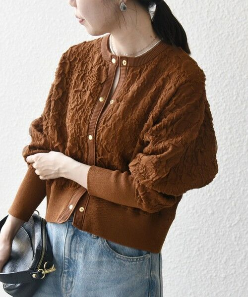 SHIPS / シップス カーディガン・ボレロ | 【WEB限定】SHIPS any:〈手洗い可能〉ジャカード バンピー コンパクト カーディガン | 詳細27