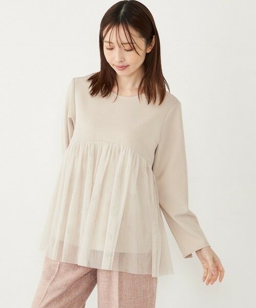 SHIPS for women/シップスウィメン SHIPS Colors:〈手洗い可能〉ツインクロス チュール コンビ トップス◇ ナチュラル ONE SIZE SHIPS for women/シップスウィメン SHIPS Colors:〈手洗い可能〉ツインクロス チュール コンビ トップス◇ ナチュラル ONE SIZE