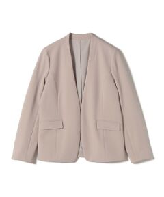 SHIPS / シップス ノーカラージャケット | 《一部追加予約》SHIPS Colors:ストレッチ ジョーゼット Vカラー ジャケット3 ◆