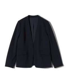 SHIPS / シップス ノーカラージャケット | 《一部追加予約》SHIPS Colors:ストレッチ ジョーゼット Vカラー ジャケット3 ◆