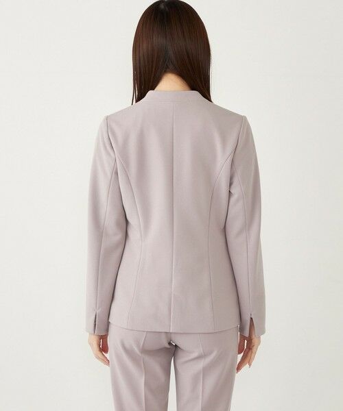 SHIPS / シップス ノーカラージャケット | 《一部追加予約》SHIPS Colors:ストレッチ ジョーゼット Vカラー ジャケット3 ◆ | 詳細5