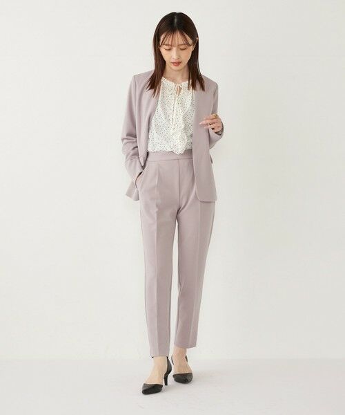 SHIPS / シップス ノーカラージャケット | SHIPS Colors:ストレッチ ジョーゼット Vカラージャケット3 （セットアップ対応可能）◇ | 詳細10