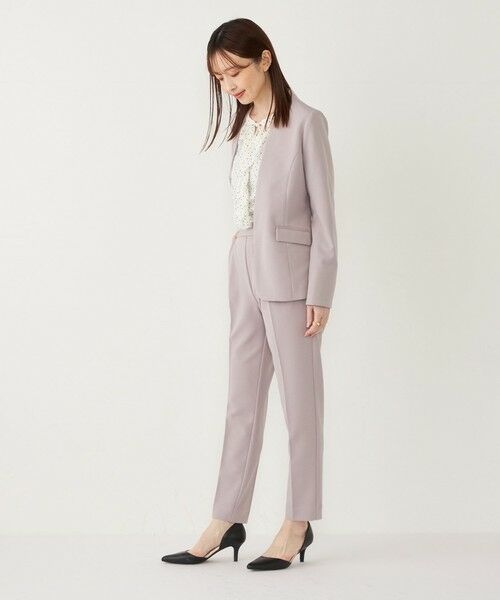 SHIPS / シップス ノーカラージャケット | SHIPS Colors:ストレッチ ジョーゼット Vカラージャケット3 （セットアップ対応可能）◇ | 詳細11