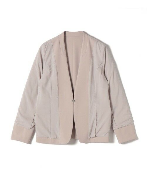 SHIPS / シップス ノーカラージャケット | 《一部追加予約》SHIPS Colors:ストレッチ ジョーゼット Vカラー ジャケット3 ◆ | 詳細13