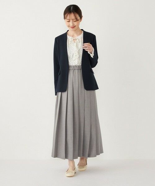 SHIPS / シップス ノーカラージャケット | 《一部追加予約》SHIPS Colors:ストレッチ ジョーゼット Vカラー ジャケット3 ◆ | 詳細22