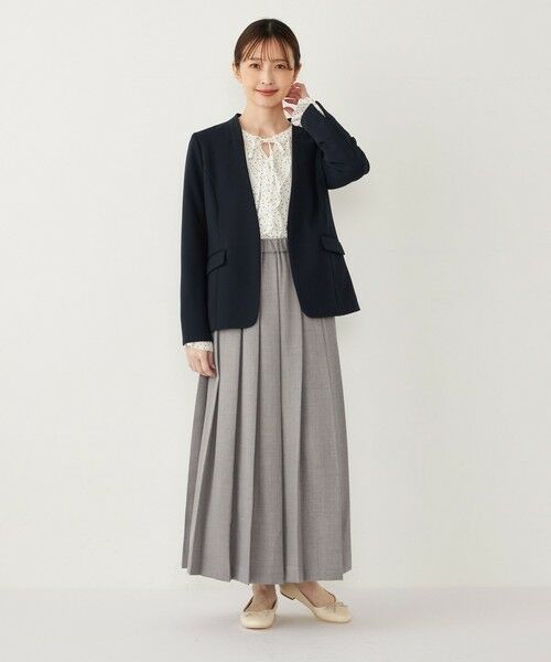 SHIPS for women / シップスウィメン ノーカラージャケット | SHIPS Colors:ストレッチ ジョーゼット Vカラー ジャケット3 (セットアップ可能) | 詳細23