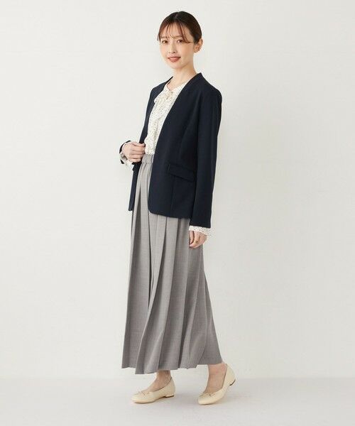 SHIPS / シップス ノーカラージャケット | 《一部追加予約》SHIPS Colors:ストレッチ ジョーゼット Vカラー ジャケット3 ◆ | 詳細26