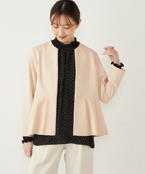 SHIPS / シップス ノーカラージャケット | 《一部追加予約》SHIPS Colors:ストレッチ ジョーゼット ペプラム ジャケット◆ | 詳細5