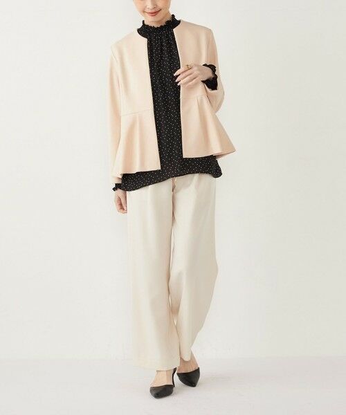 SHIPS / シップス ノーカラージャケット | 《一部追加予約》SHIPS Colors:ストレッチ ジョーゼット ペプラム ジャケット◆ | 詳細6