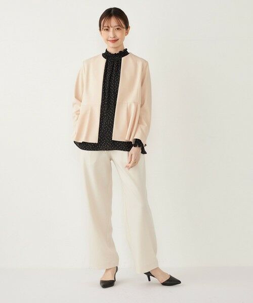 SHIPS / シップス ノーカラージャケット | 《一部追加予約》SHIPS Colors:ストレッチ ジョーゼット ペプラム ジャケット◆ | 詳細7