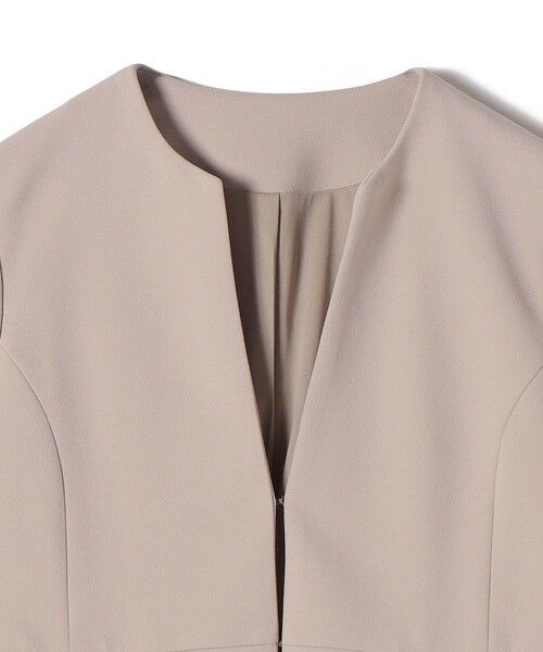 SHIPS / シップス ノーカラージャケット | 《一部追加予約》SHIPS Colors:ストレッチ ジョーゼット ペプラム ジャケット◆ | 詳細12
