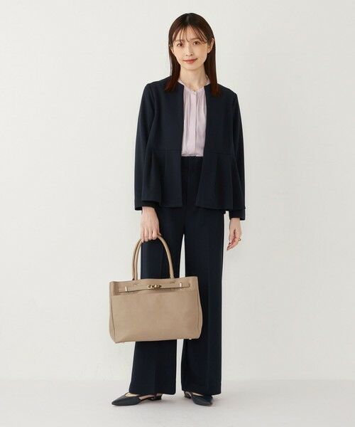 SHIPS / シップス ノーカラージャケット | 《一部追加予約》SHIPS Colors:ストレッチ ジョーゼット ペプラム ジャケット◆ | 詳細28