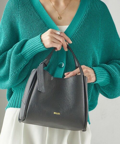 SHIPS / シップス ショルダーバッグ | MILOS: リボン パーテーション レザー トート S | 詳細17