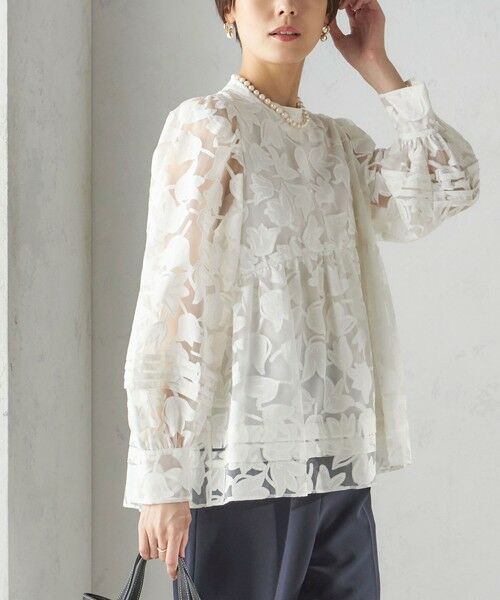 SHIPS for women/シップスウィメン 〈手洗い可能〉IPEKER オパール加工 ウエスト 切替え ブラウス オフホワイト ONE SIZE SHIPS for women/シップスウィメン 〈手洗い可能〉IPEKER オパール加工 ウエスト 切替え ブラウス オフホワイト ONE SIZE