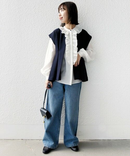 SHIPS / シップス シャツ・ブラウス | 〈手洗い可能〉エアリー フロント フリル デザイン ブラウス | 詳細10