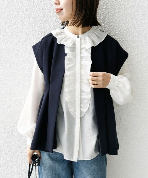 SHIPS / シップス シャツ・ブラウス | 〈手洗い可能〉エアリー フロント フリル デザイン ブラウス | 詳細11