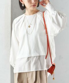 SHIPS Primary Navy Label:コットン ボーダー クルーネック プル