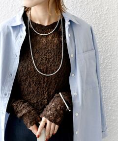 SHIPS / シップス Tシャツ | 〈手洗い可能〉ラッセル レース クルーネック カットソー