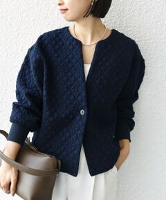 SHIPS / シップス カーディガン・ボレロ | 《一部追加予約》【WEB限定】〈手洗い可能〉キルティング ジャカード カーディガン