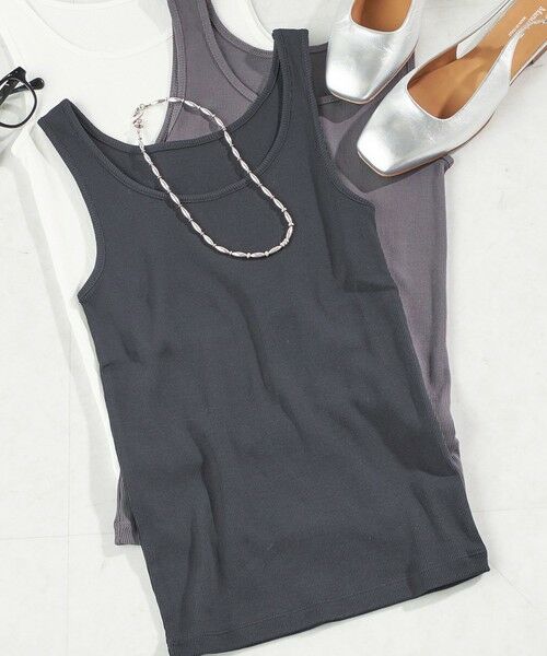 SHIPS / シップス タンクトップ | 《一部追加予約》オーガニック コットン 2WAY リブ タンクトップ | 詳細12